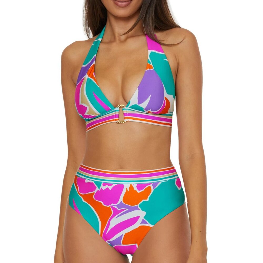 NWT Trina Turk Amalfi Halter Bikini Top 8 & High Waist Bottom 10 Set